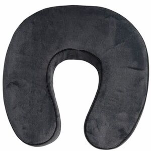 Plush U-Shaped Neck Pillow in Charcoal Grey EUC